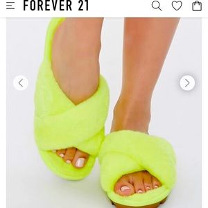 Lime Green F21 slippers. Size 8